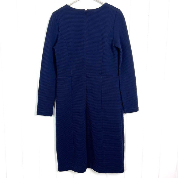 Boden Navy and Burgundy Long Sleeve Sheath Dress SZ 6 - Picture 4 of 7